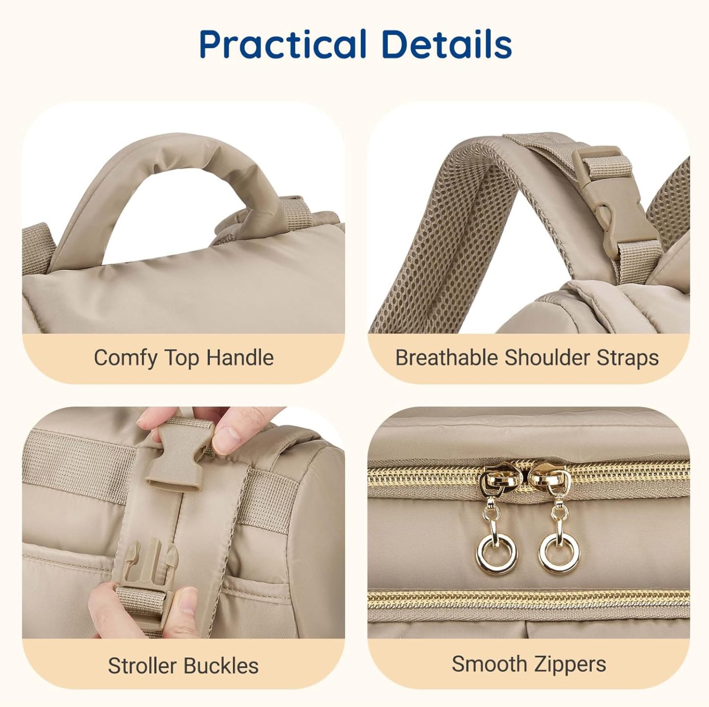 mommore Small Diaper Backpack Brown