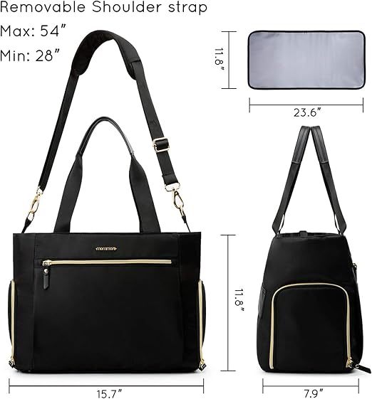 mommore Breast Pump Bag Diaper Tote Bag Black