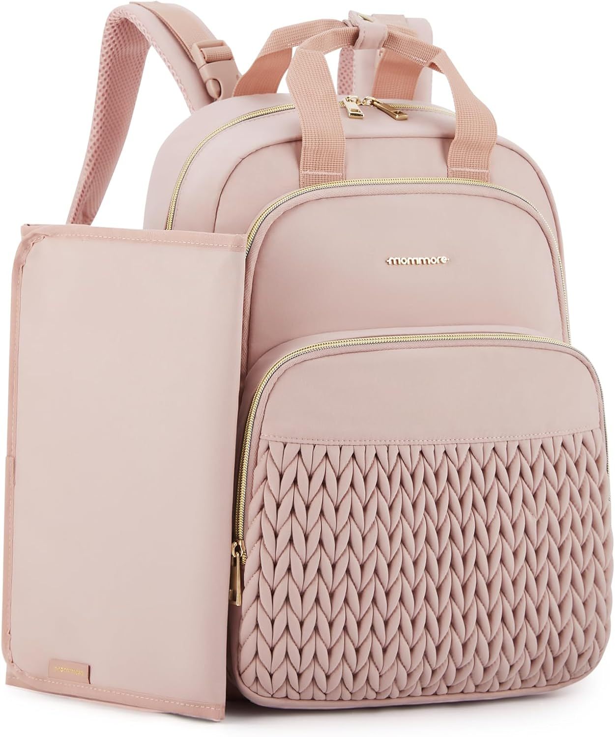 mommore Large Diaper Bag Backpack Pink
