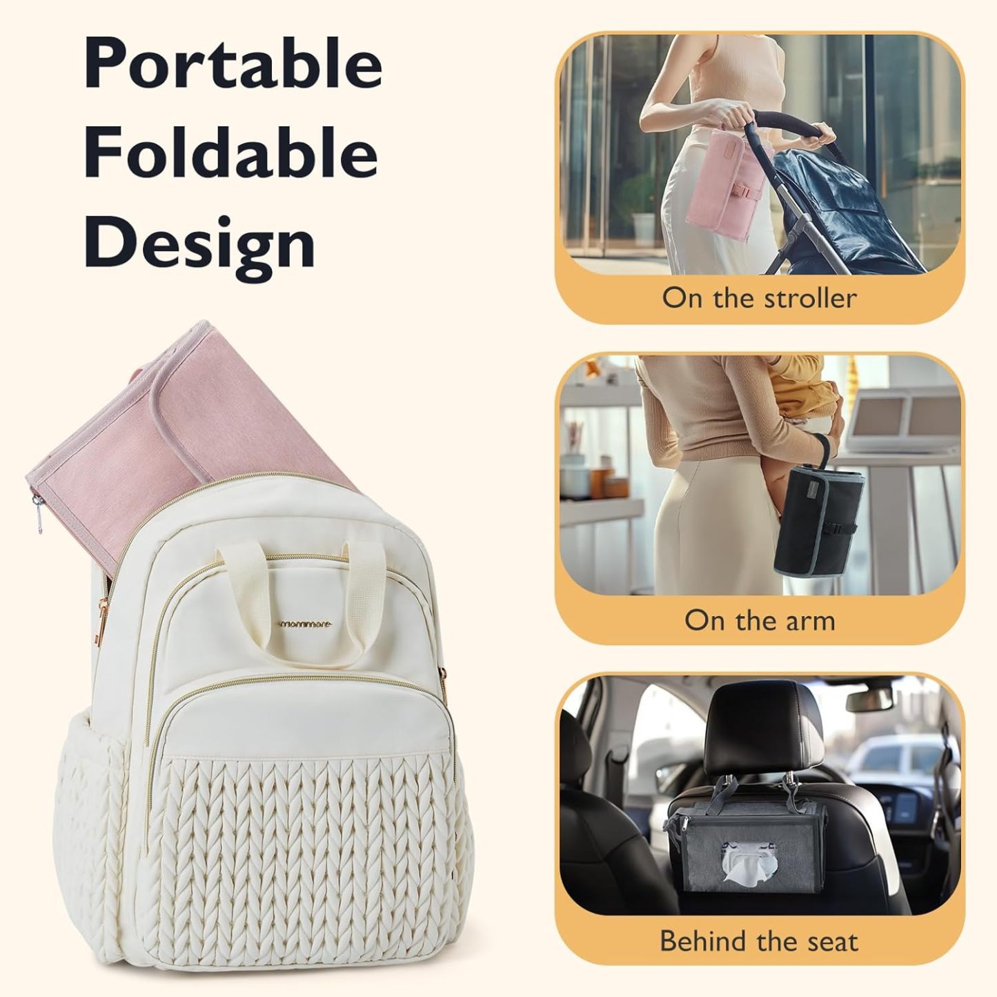 mommore Portable Changing Pad Extended-Grey