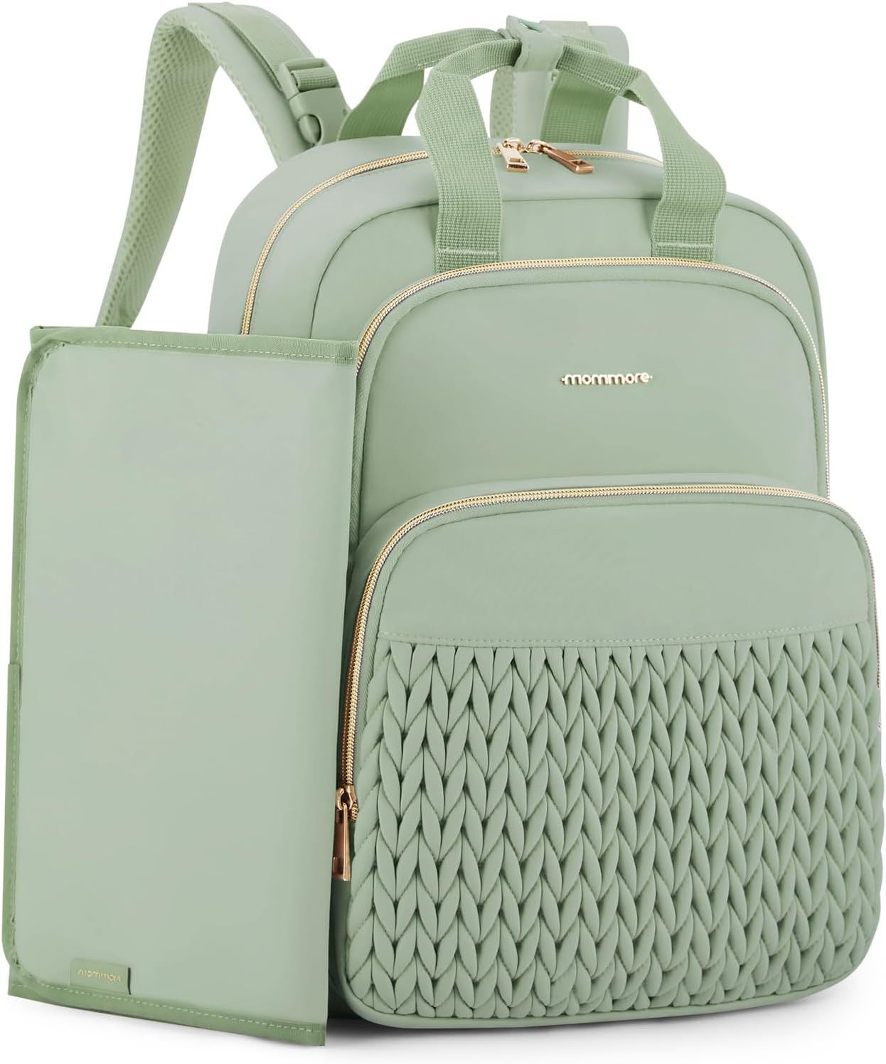 mommore Large Diaper Bag Backpack Greyish Green