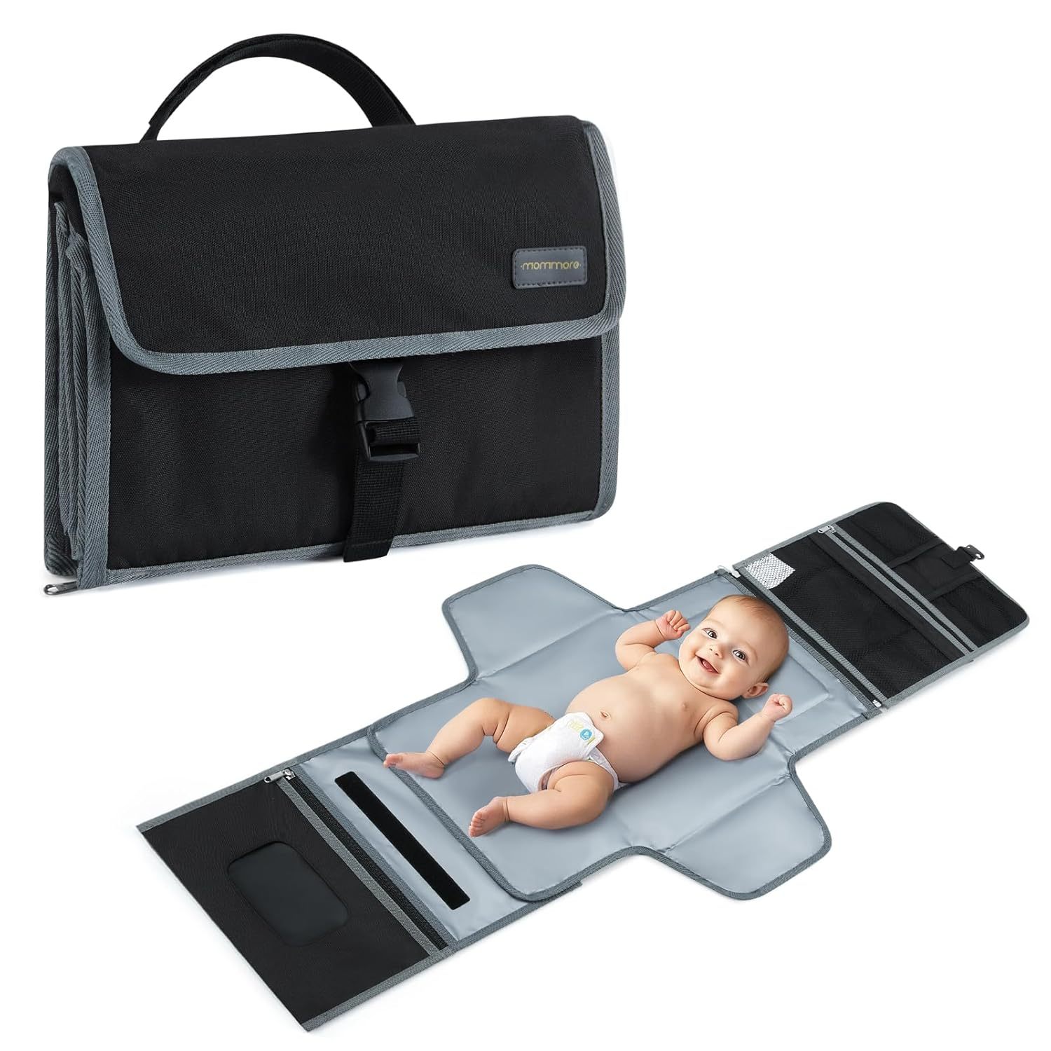 mommore Portable Changing Pad Extended-Black