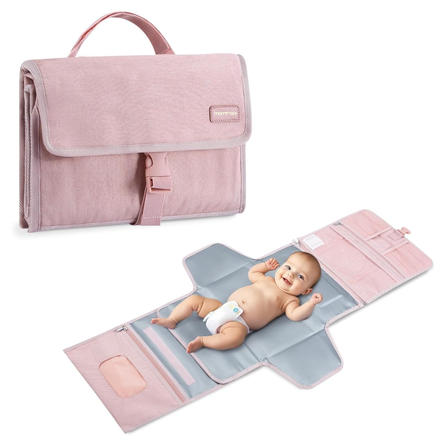 mommore Portable Changing Pad Extended-Pink