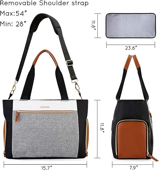 mommore Breast Pump Bag Diaper Tote Bag Brown