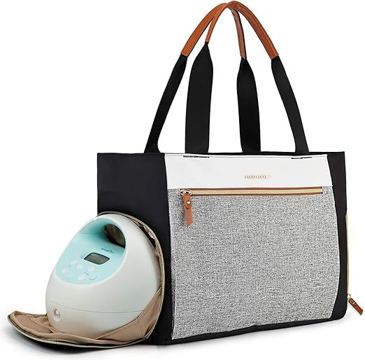 mommore Breast Pump Bag Diaper Tote Bag Brown
