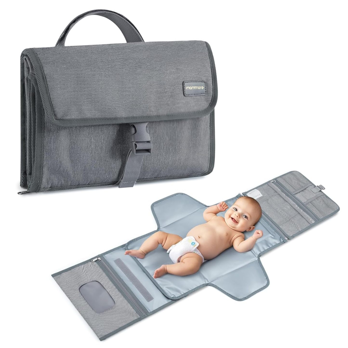 mommore Portable Changing Pad Extended-Grey