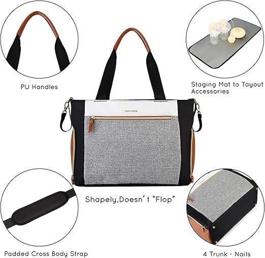 mommore Breast Pump Bag Diaper Tote Bag Brown