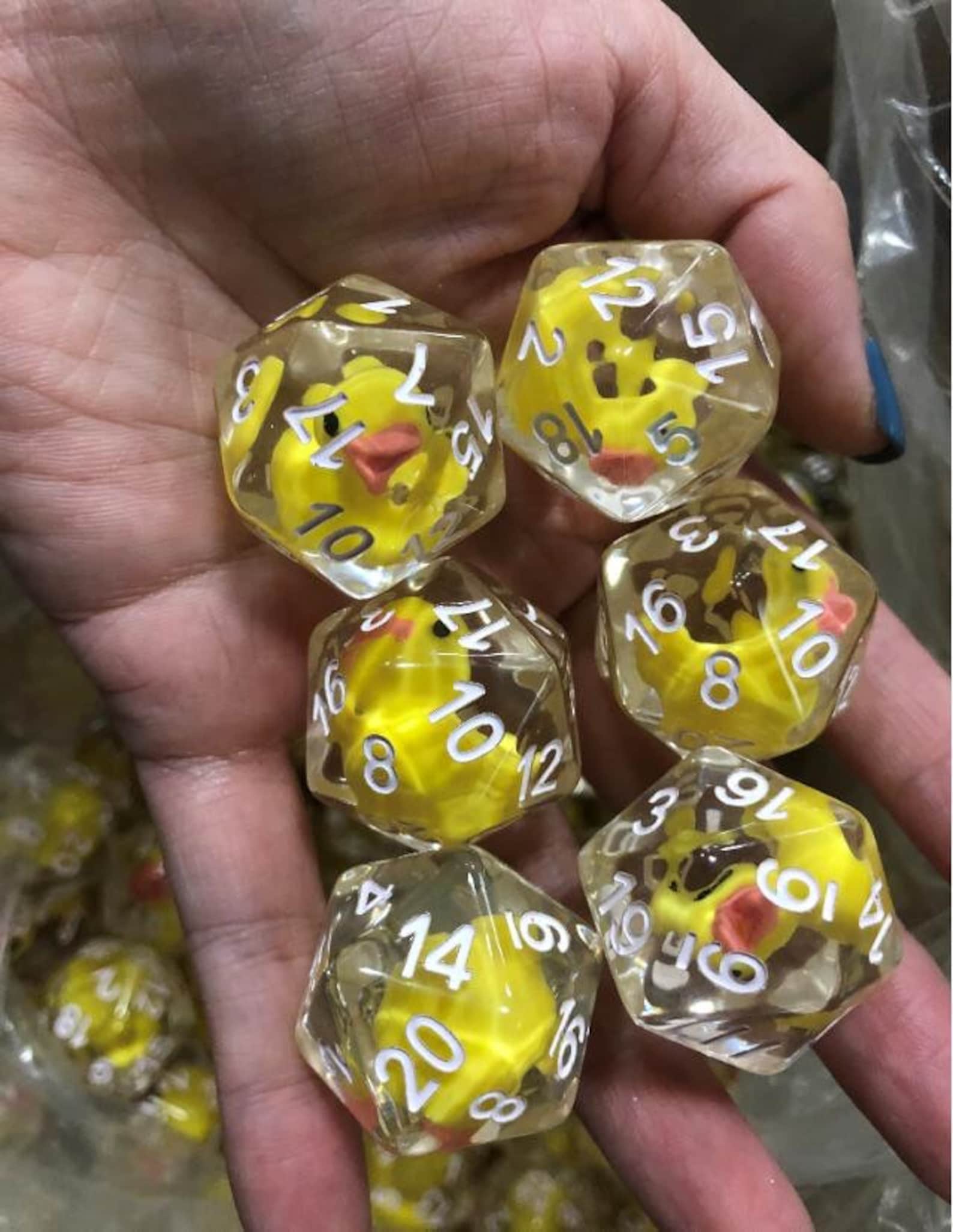 Lucky Ducks in a Row Dice Set (Give away a random Resin  Dice)