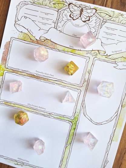 Feywild Character Sheets - D&D 5e + Give away a Mystery Dice Set