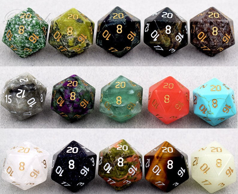 Mystery Gemstone Dice (Give away a Mystery Monster D&D RPG Figures Miniatures)