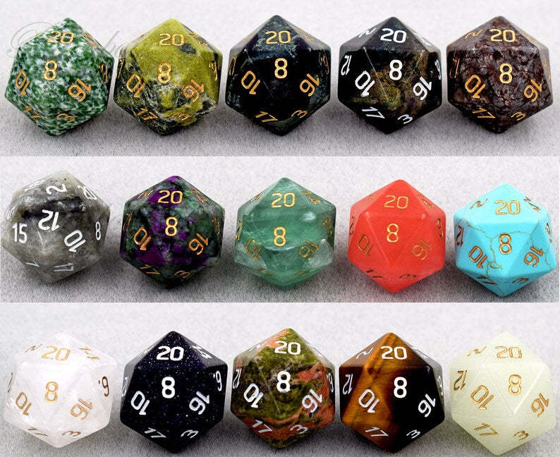 Mystery Gemstone Dice (Give away a Mystery Monster D&D RPG Figures Miniatures)