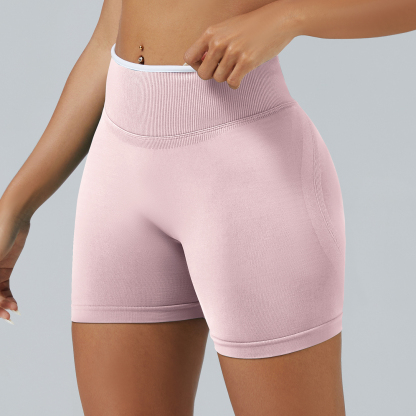 Vibecurve®Seamless Colorblock Skinny Peach Hip-Lifting Yoga Shorts