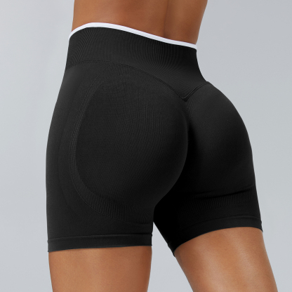 Vibecurve®Seamless Colorblock Skinny Peach Hip-Lifting Yoga Shorts