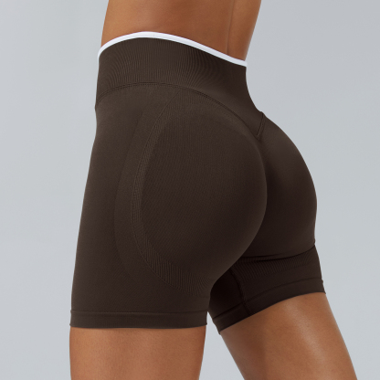 Vibecurve®Seamless Colorblock Skinny Peach Hip-Lifting Yoga Shorts
