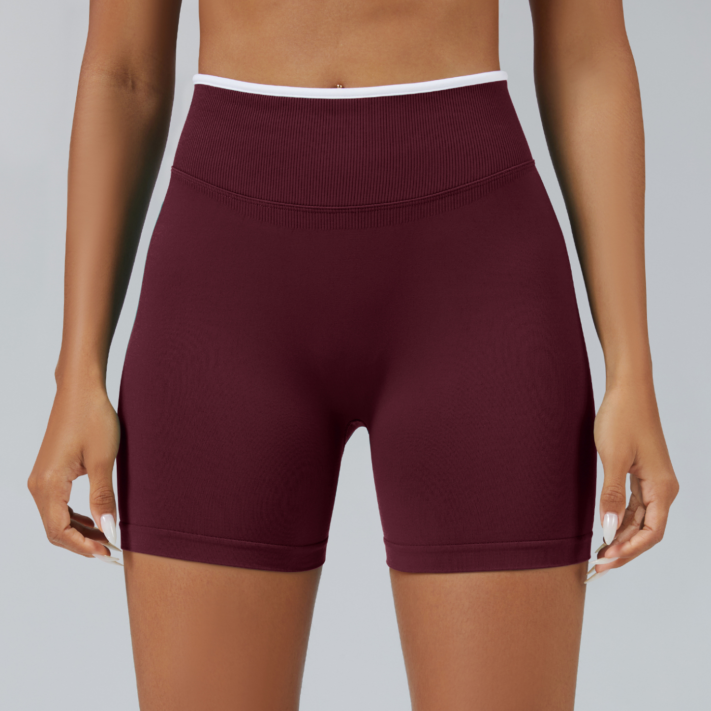 Vibecurve®Seamless Colorblock Skinny Peach Hip-Lifting Yoga Shorts