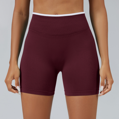 Vibecurve®Seamless Colorblock Skinny Peach Hip-Lifting Yoga Shorts