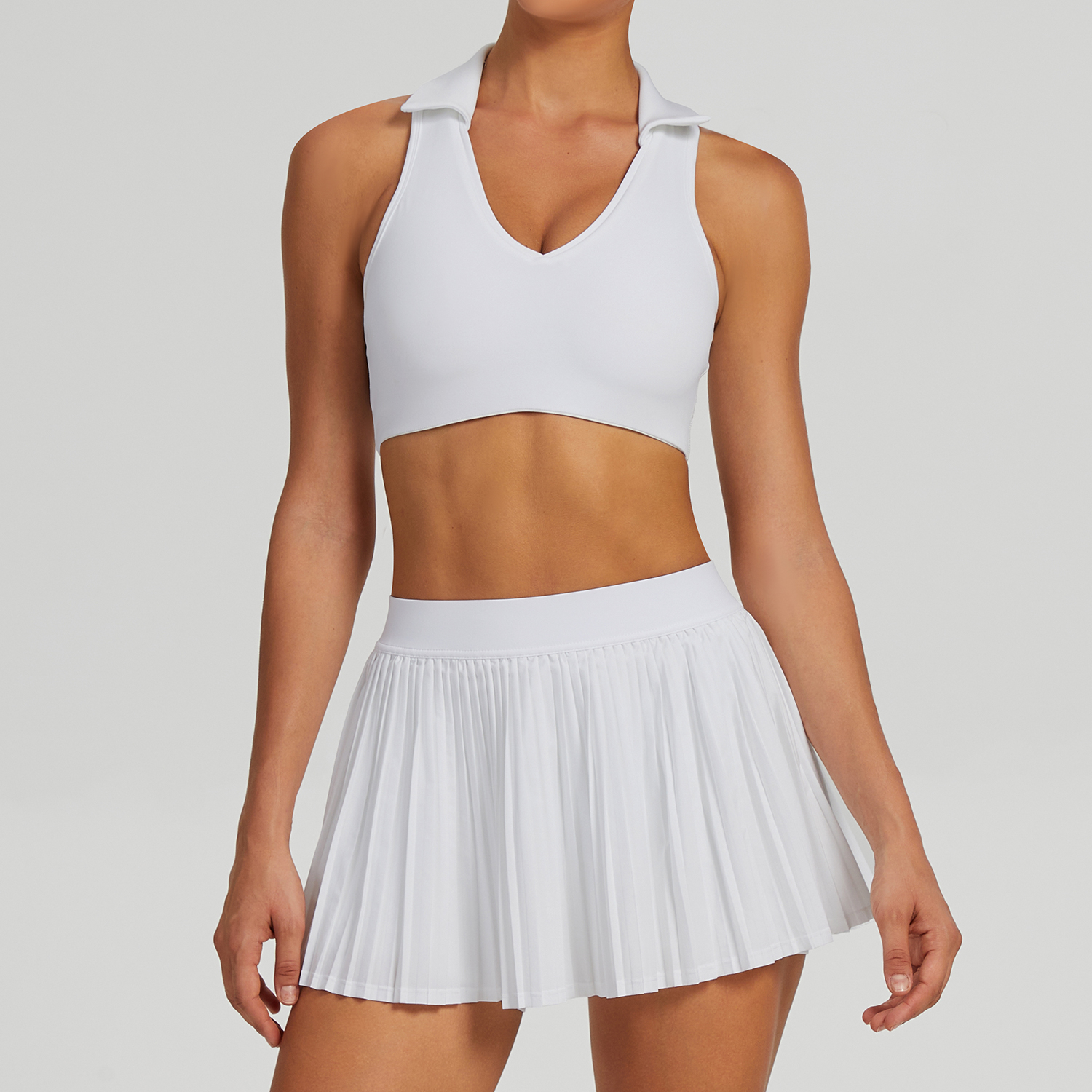Vibecurve® Breathable Back Yoga Suit Short Skirt Tennis Suit