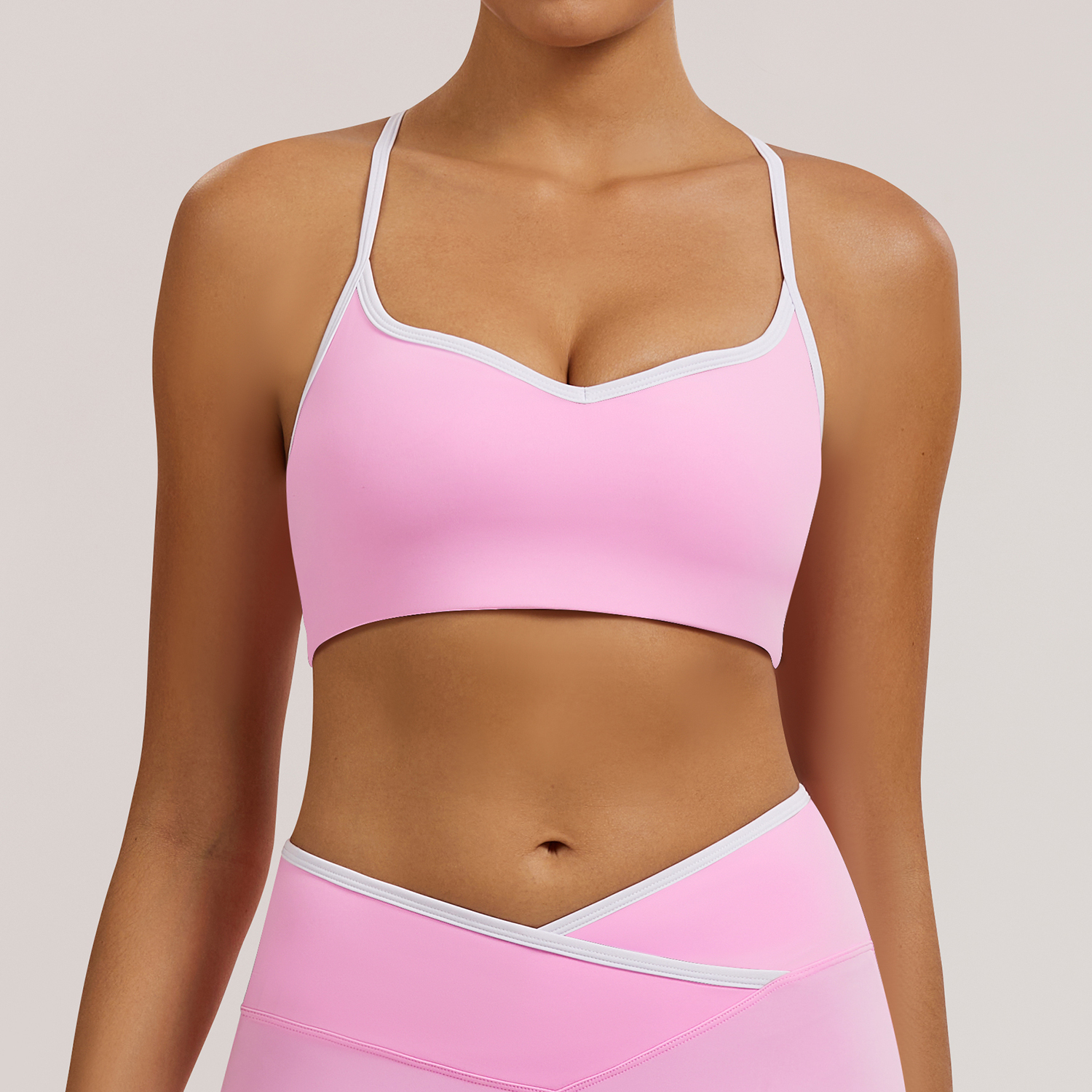 Vibecurve®Contrast Color Hollow Nude Yoga Bra