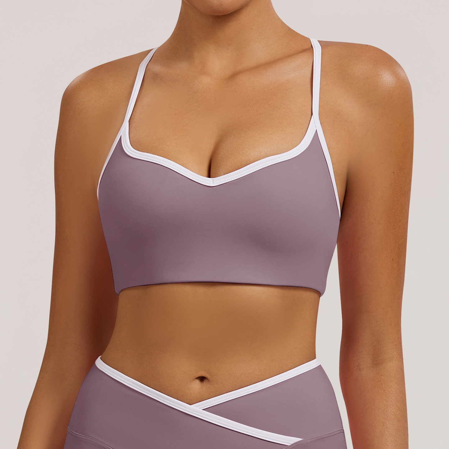 Vibecurve®Contrast Color Hollow Nude Yoga Bra