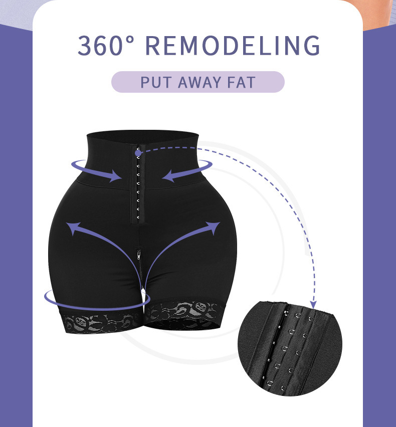 Vibecurve® Widened Waistband Body Shaping Zippered Crotch Hip Lifting Tummy Control Shorts