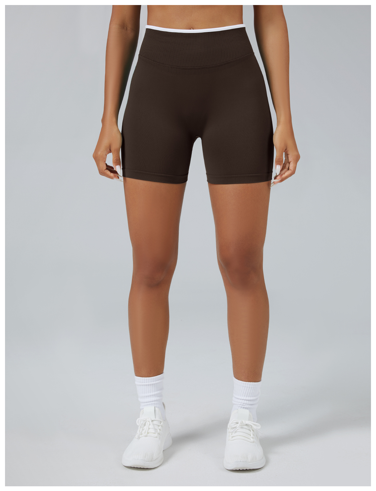 Vibecurve®Seamless Colorblock Skinny Peach Hip-Lifting Yoga Shorts