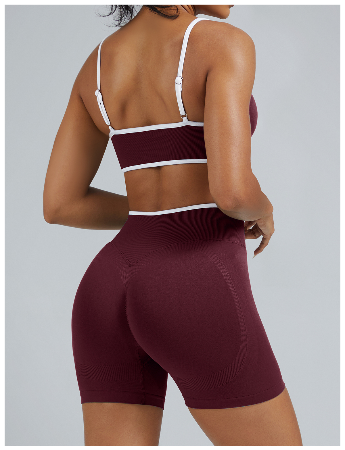 Vibecurve®Seamless Colorblock Skinny Peach Hip-Lifting Yoga Shorts
