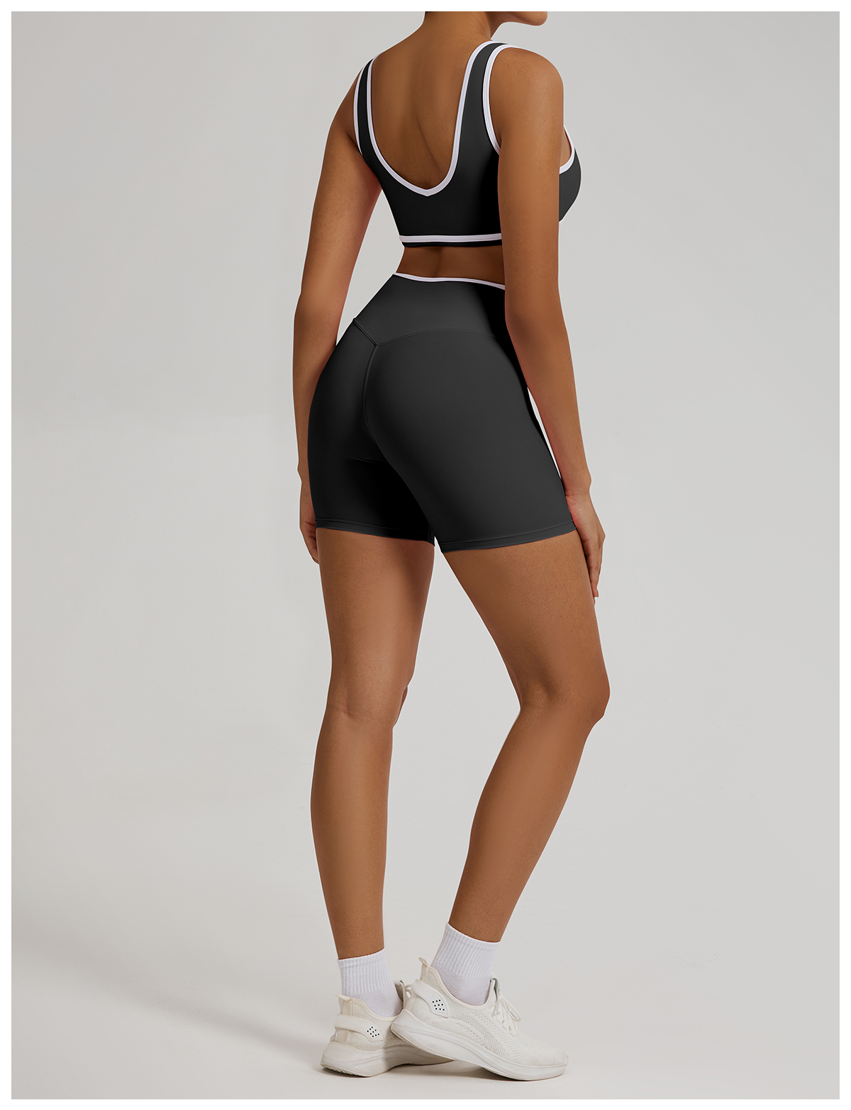 Vibecurve®Contrast Color Crossover High Waist Shorts