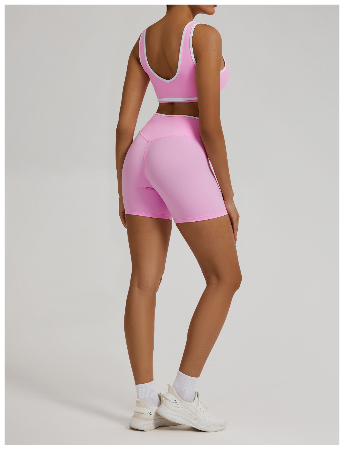 Vibecurve®Contrast Color Crossover High Waist Shorts