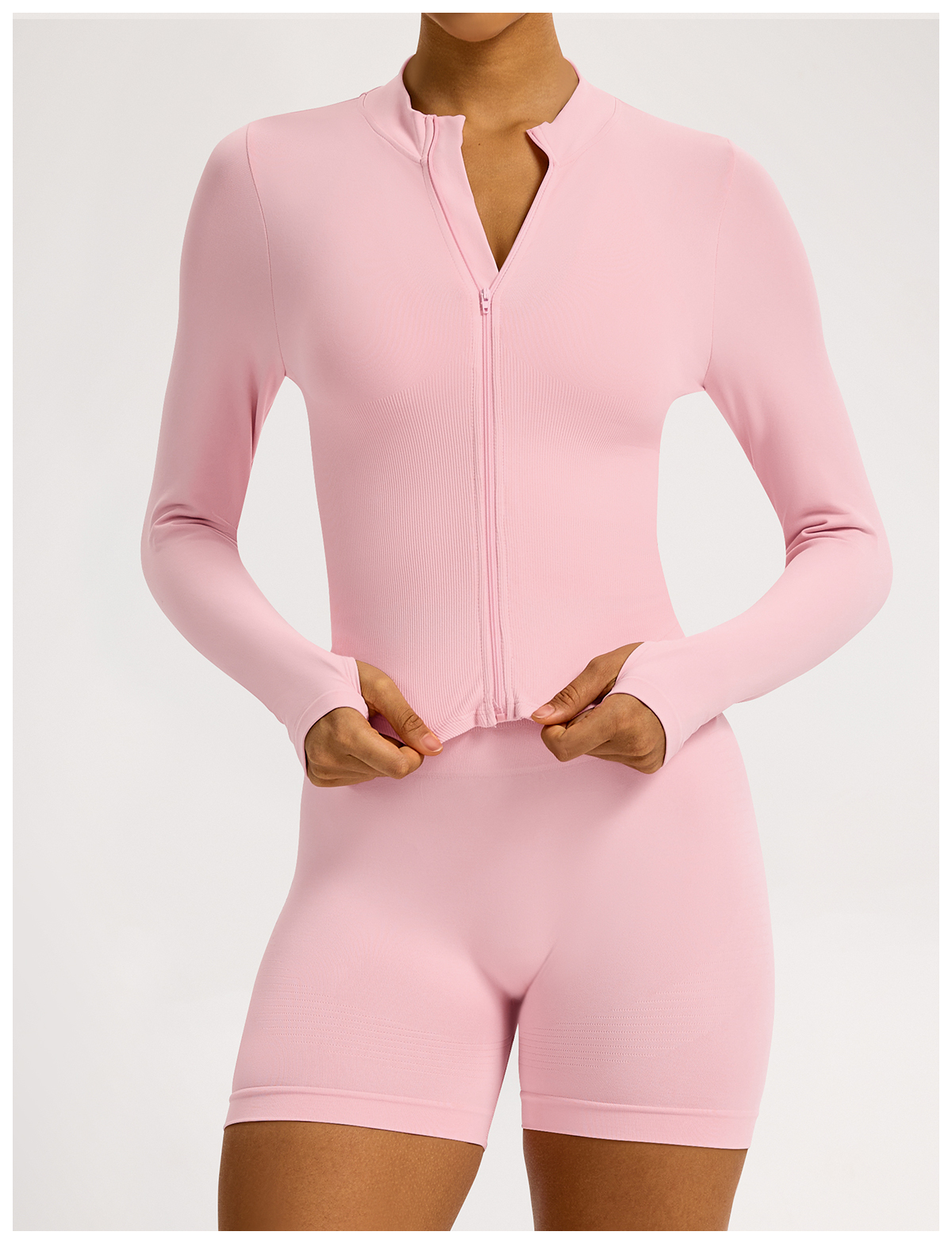 Vibecurve® Zipper Stand Collar Long Sleeve Yoga Jacket