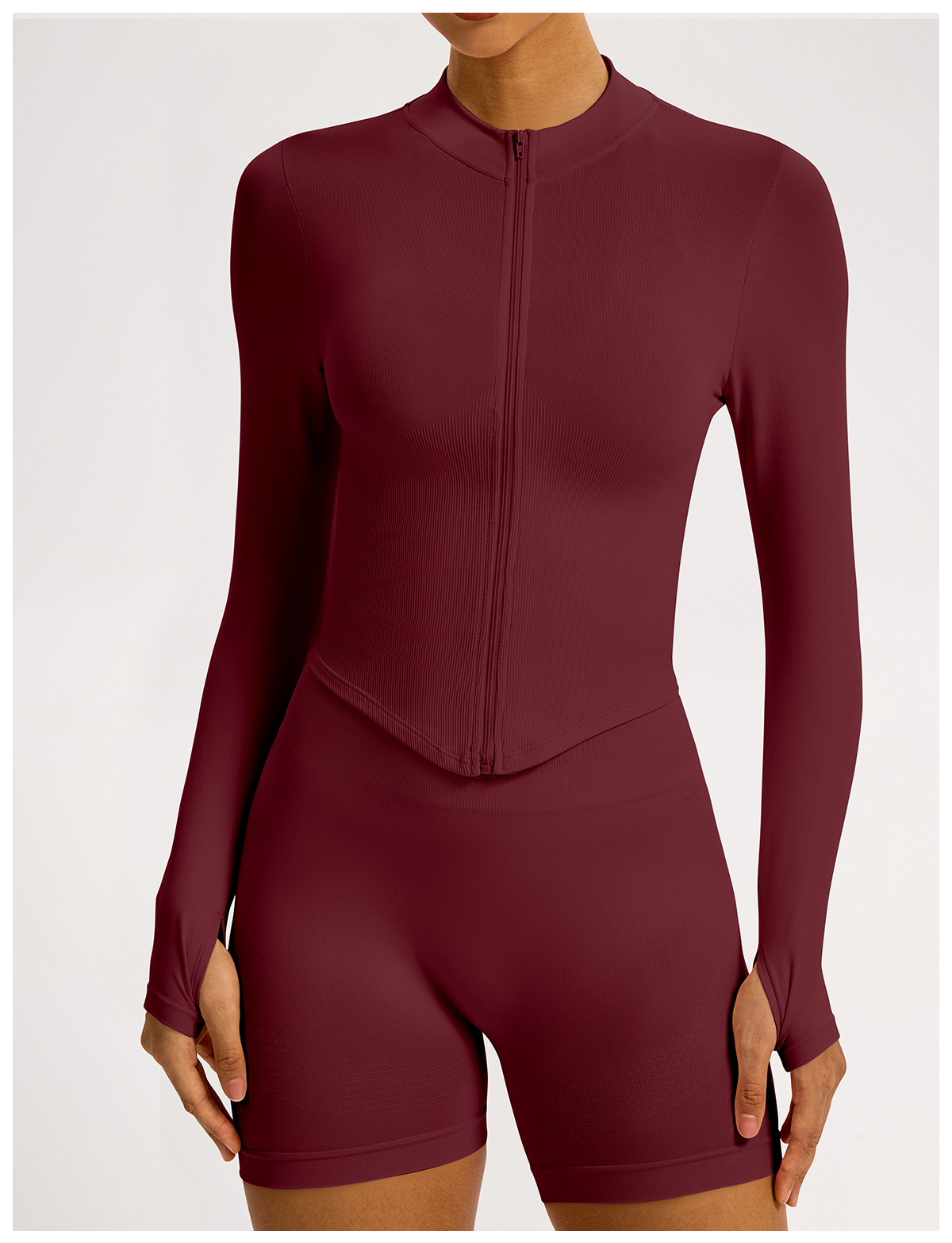 Vibecurve® Zipper Stand Collar Long Sleeve Yoga Jacket