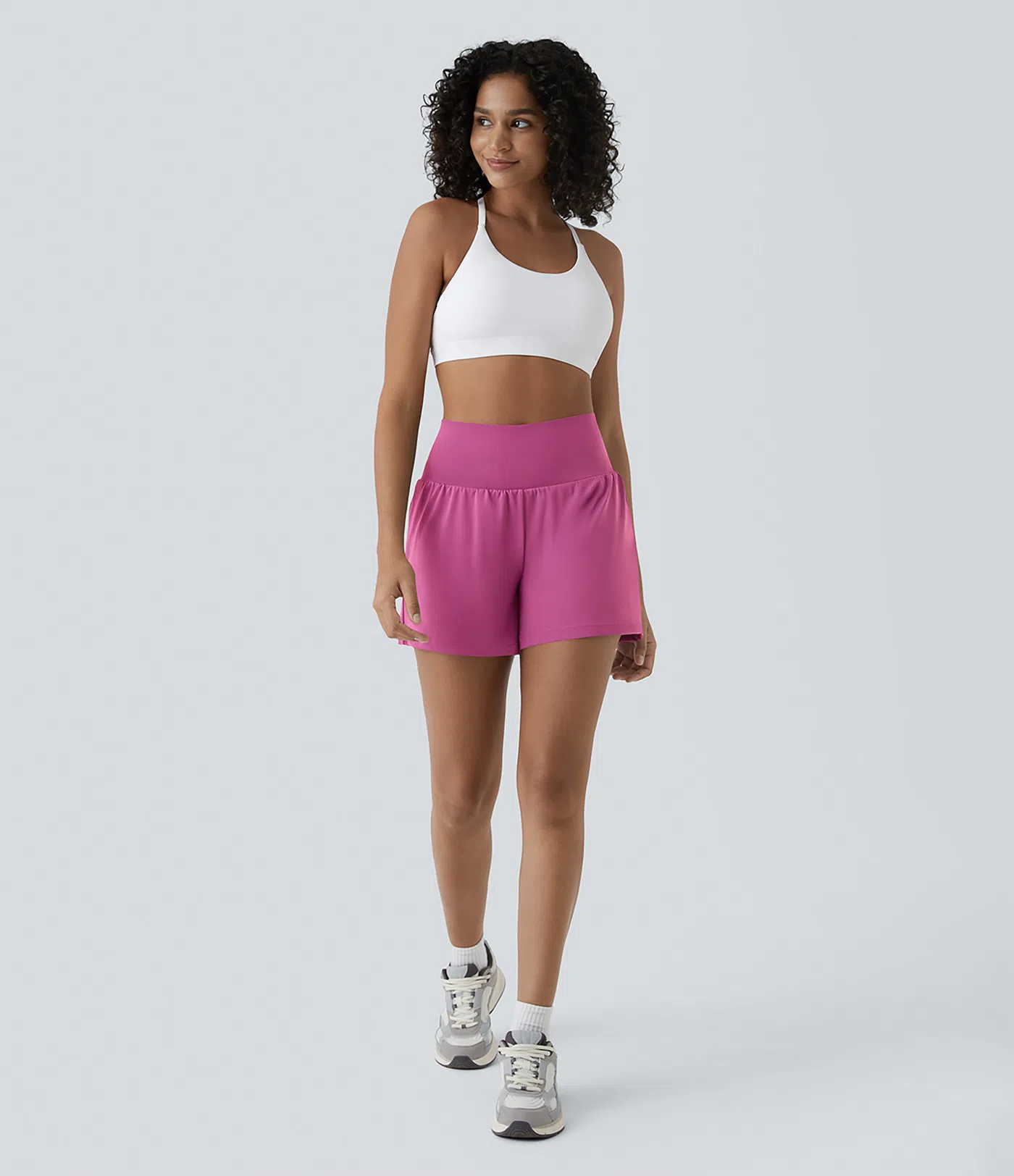 Vibecurve® Super High Waisted Back Pocket & Side Hidden Pocket 2-in-1 Yoga Shorts