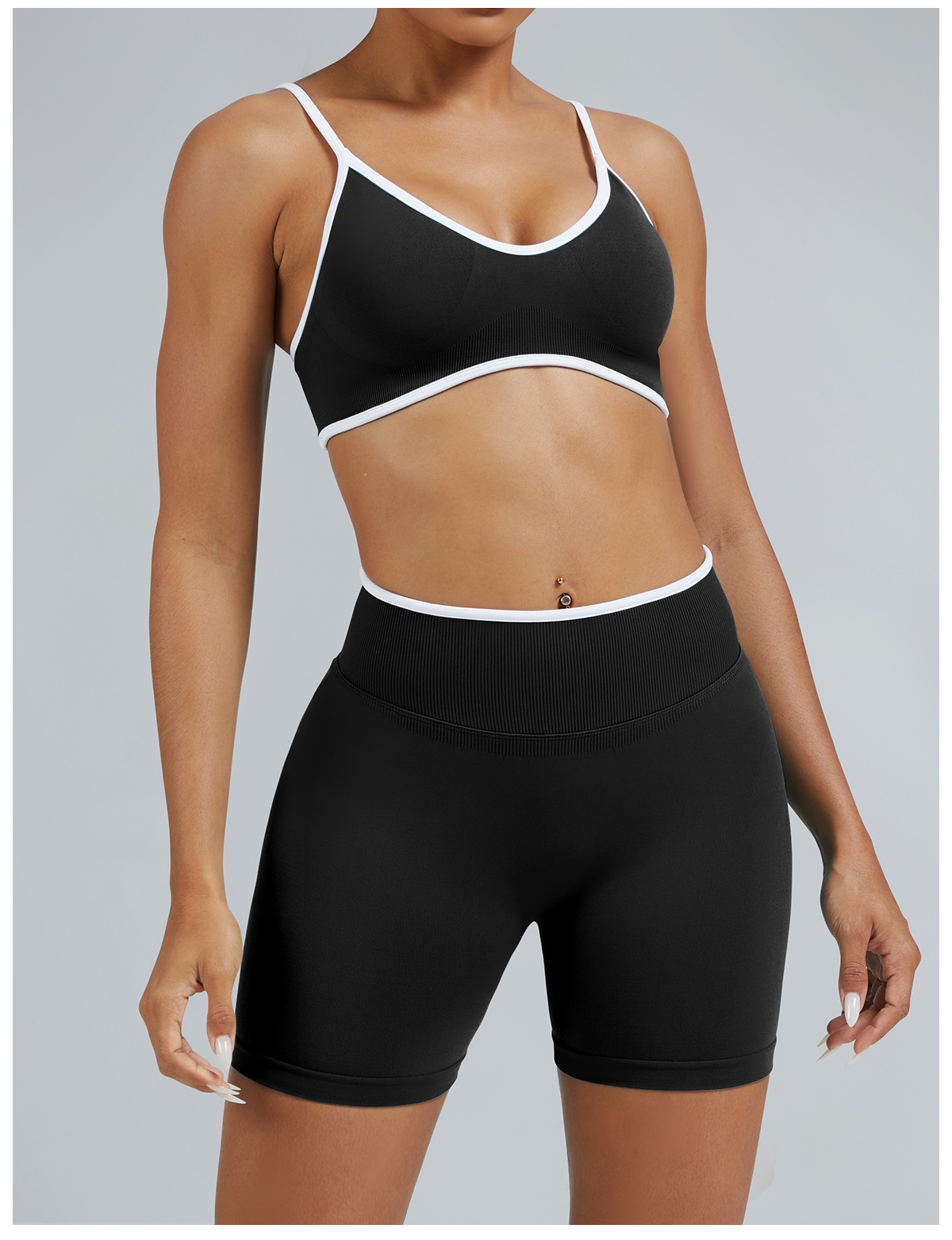 Vibecurve®Seamless Colorblock Skinny Peach Hip-Lifting Yoga Shorts