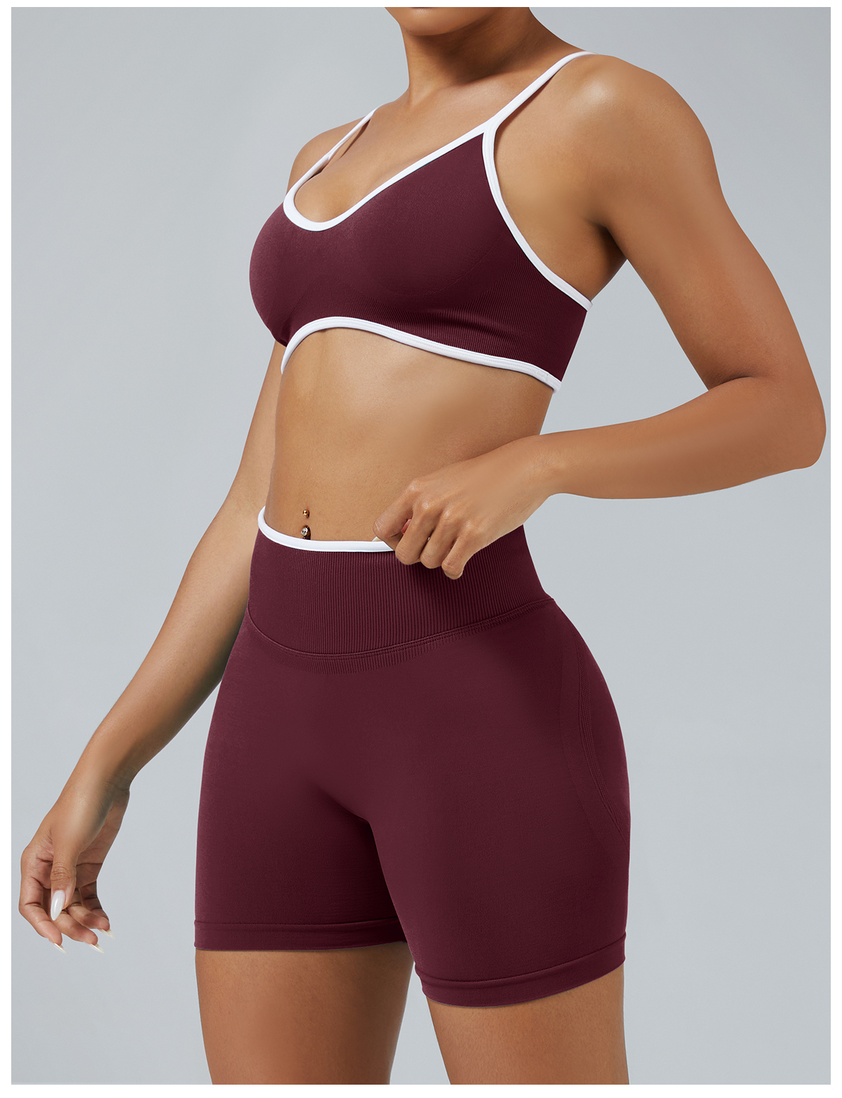 Vibecurve®Seamless Colorblock Skinny Peach Hip-Lifting Yoga Shorts