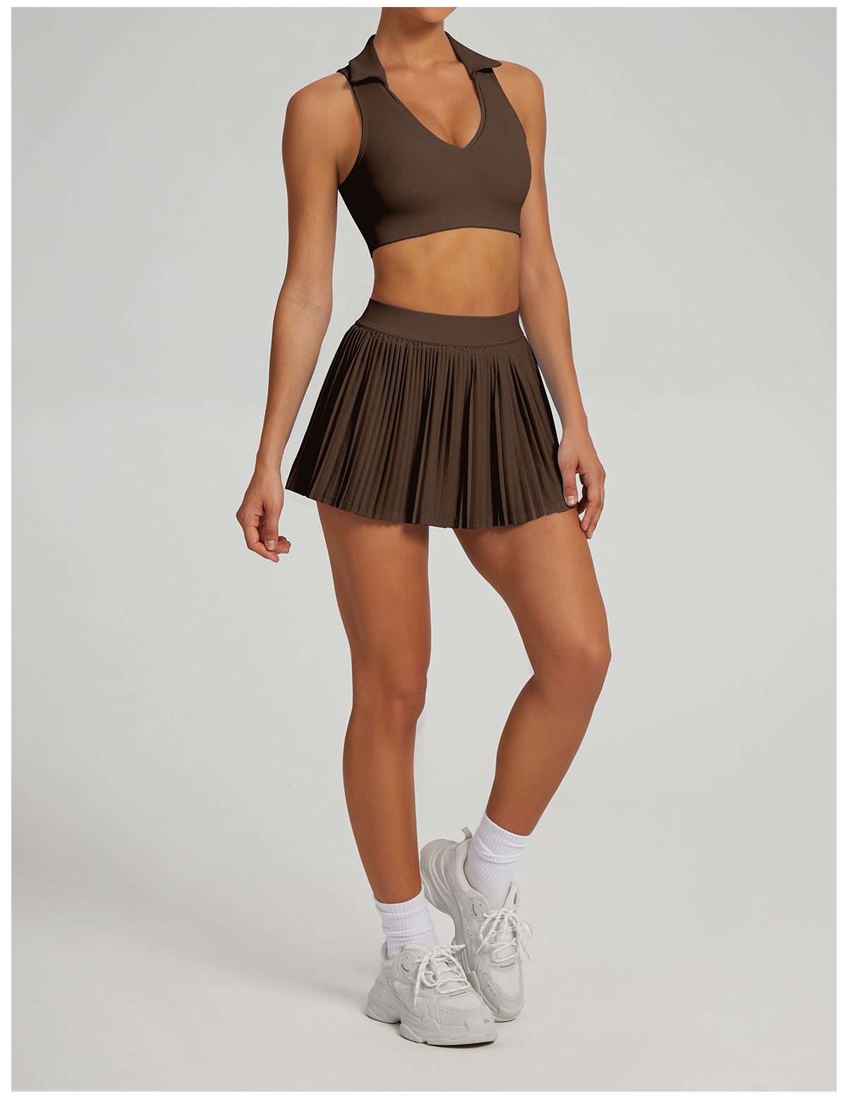 Vibecurve® Breathable Back Yoga Suit Short Skirt Tennis Suit