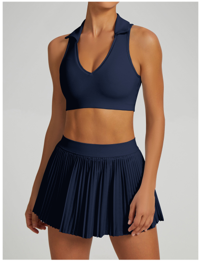 Vibecurve® Breathable Back Yoga Suit Short Skirt Tennis Suit