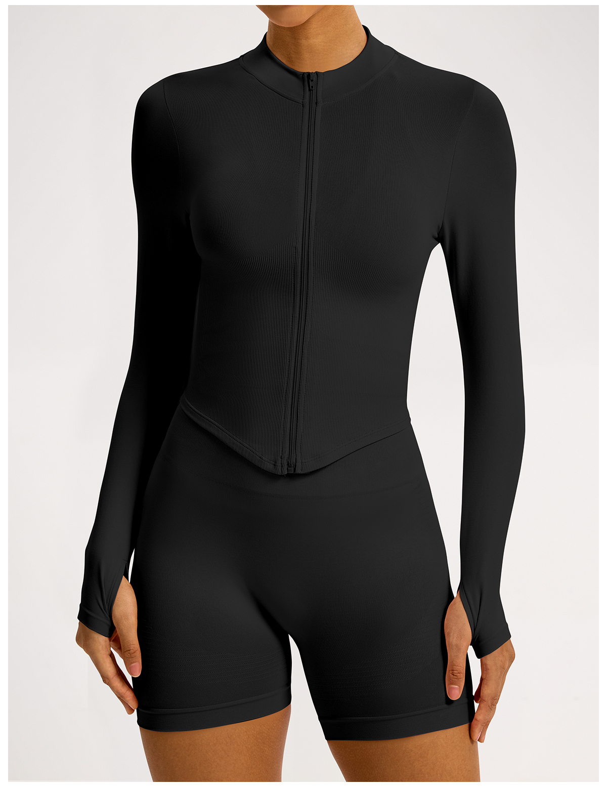 Vibecurve® Zipper Stand Collar Long Sleeve Yoga Jacket