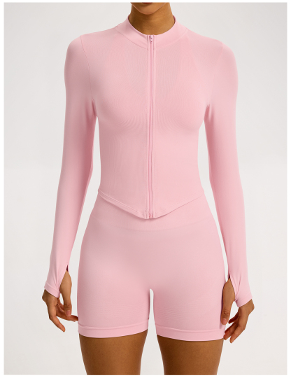 Vibecurve® Zipper Stand Collar Long Sleeve Yoga Jacket