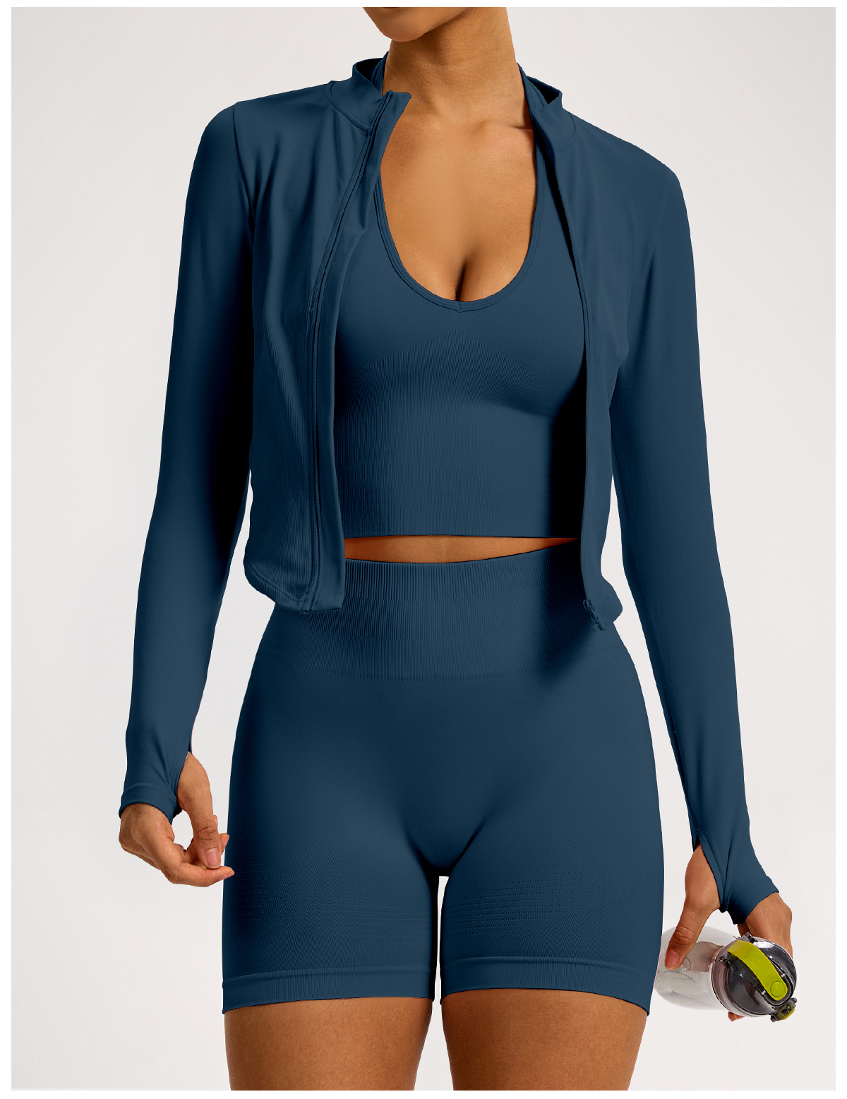 Vibecurve® Zipper Stand Collar Long Sleeve Yoga Jacket