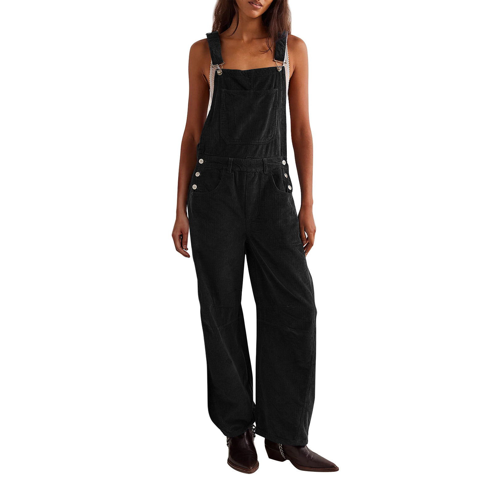 Vibecurve® Corduroy Overalls for Women Barrel Wide Leg Bib Corduroy Pants