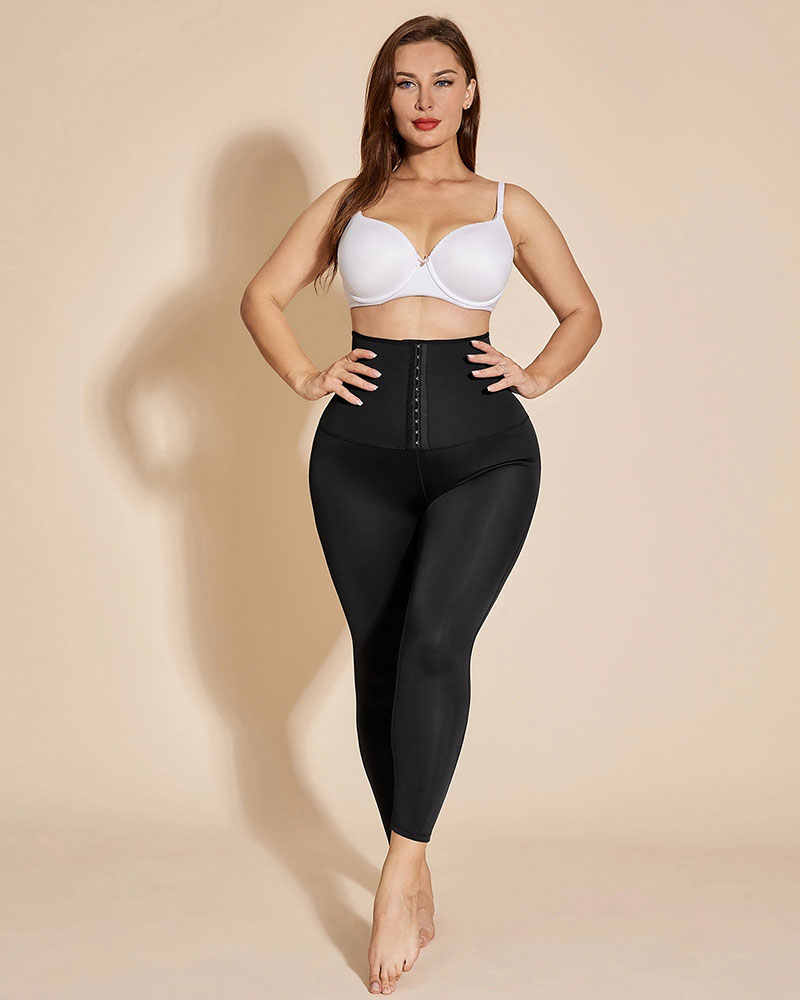 Vibecurve® High Waist Leggings Hook & Eye Tummy Control Sport Pants