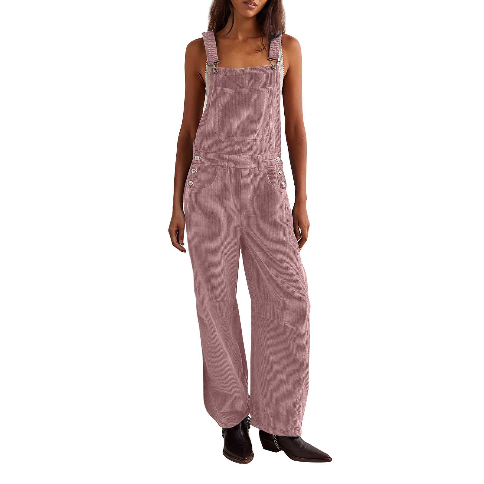 Vibecurve® Corduroy Overalls for Women Barrel Wide Leg Bib Corduroy Pants