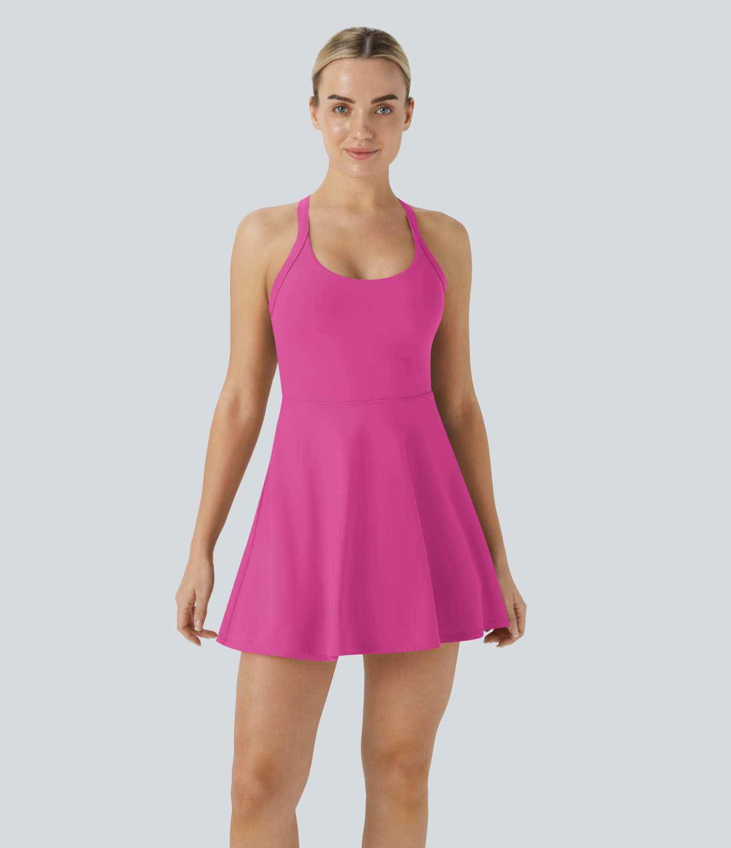 Vibecurve® Backless Twisted Flare Dance Active Dress