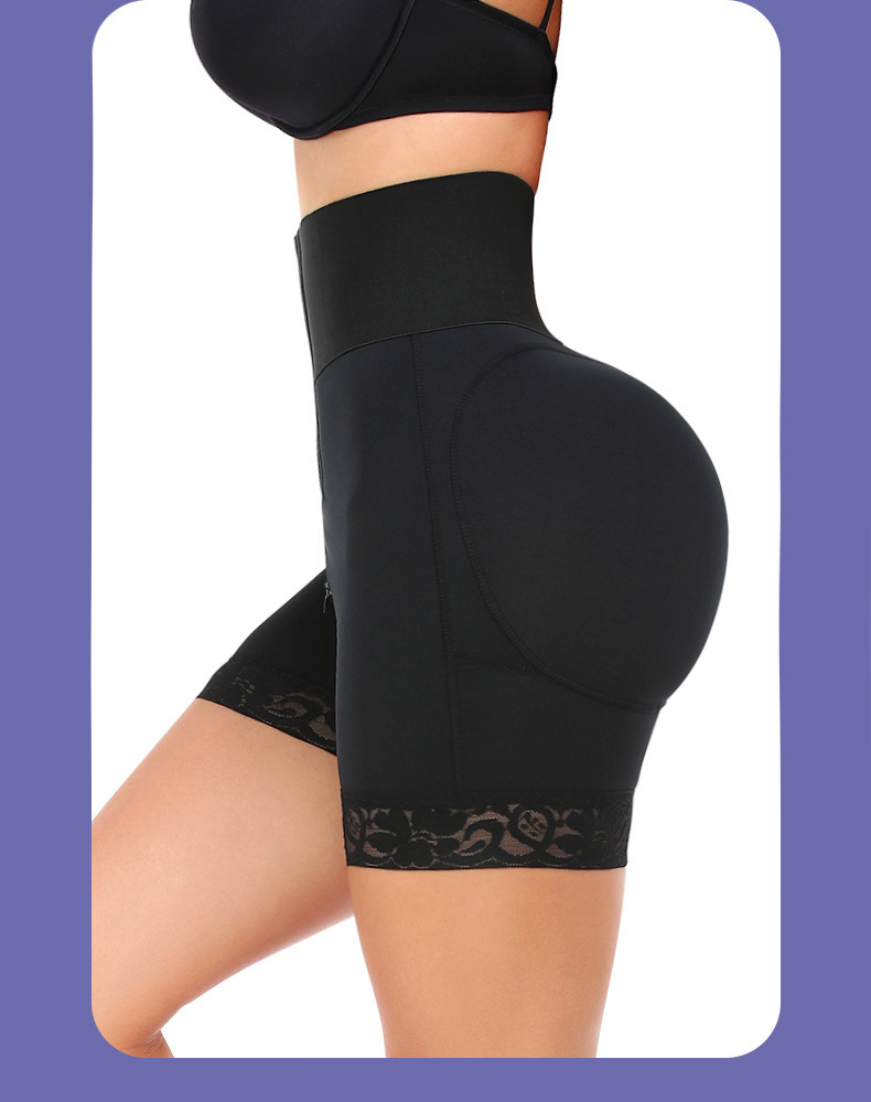 Vibecurve® Widened Waistband Body Shaping Zippered Crotch Hip Lifting Tummy Control Shorts