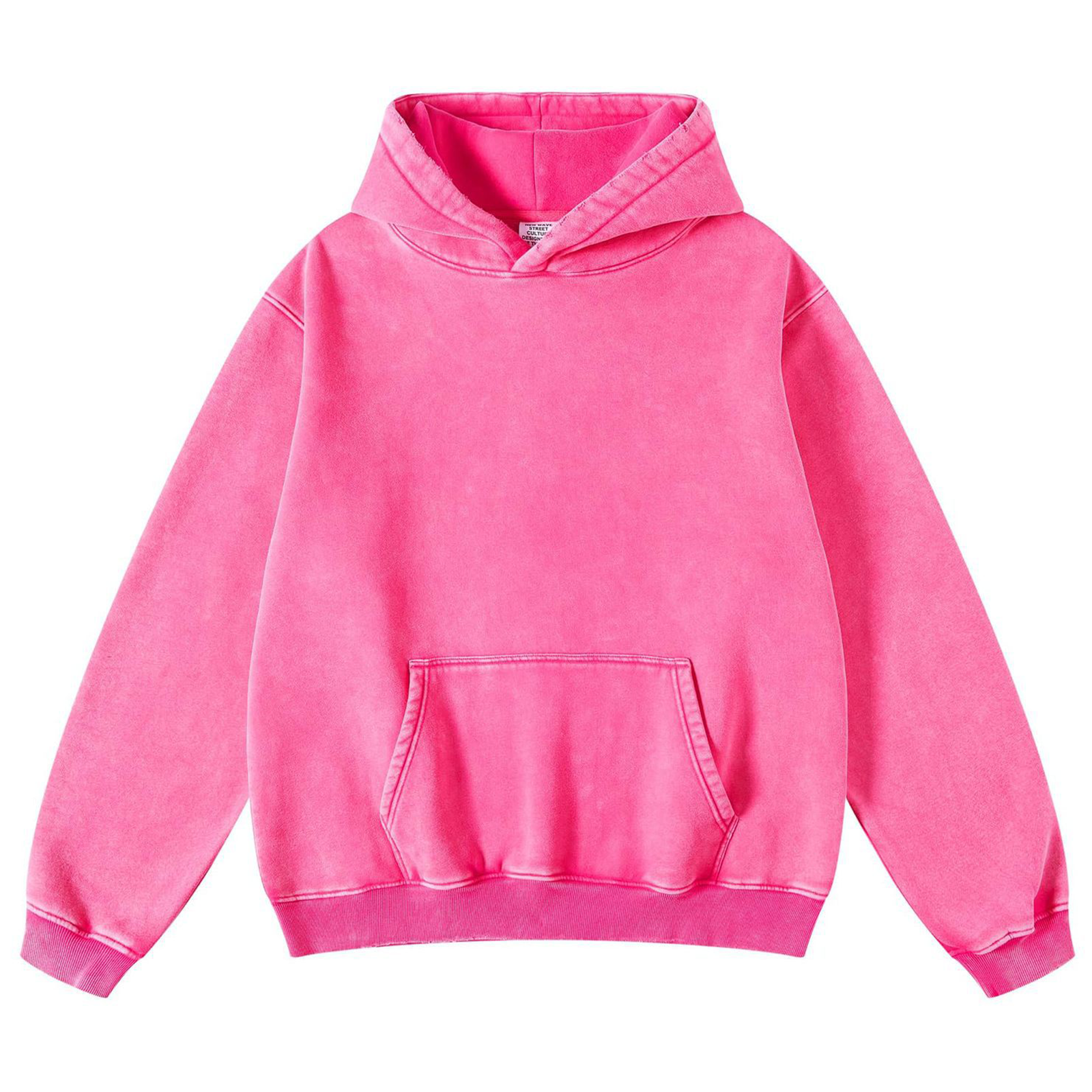 Vibecurve® Casual Oversized Acid Wash Tops Hoodie Pullover