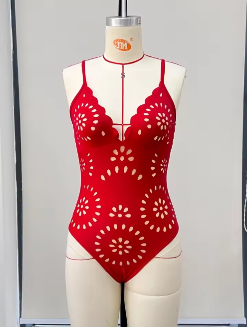 Vibecurve® Flower Hollow One Piece Swimsuit and Skirt