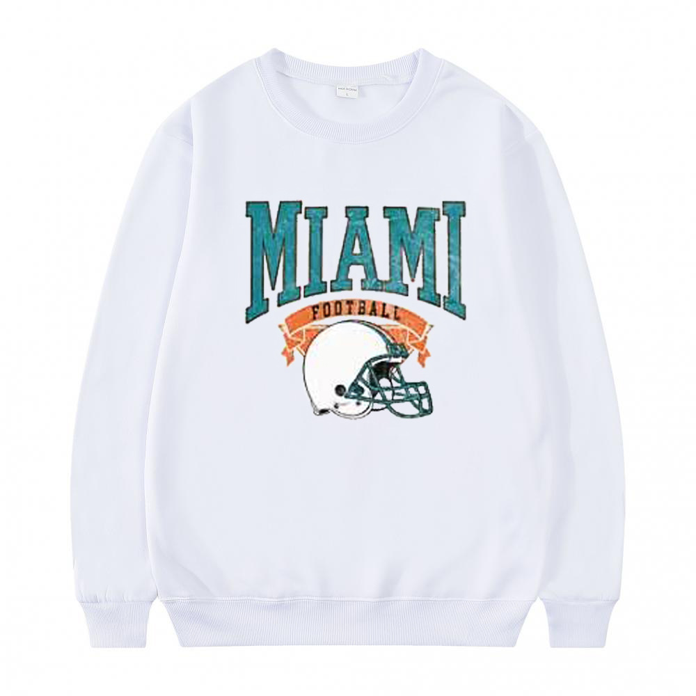Vibecurve® Vintage Football Sweatshirt Hometown Team Pullovers