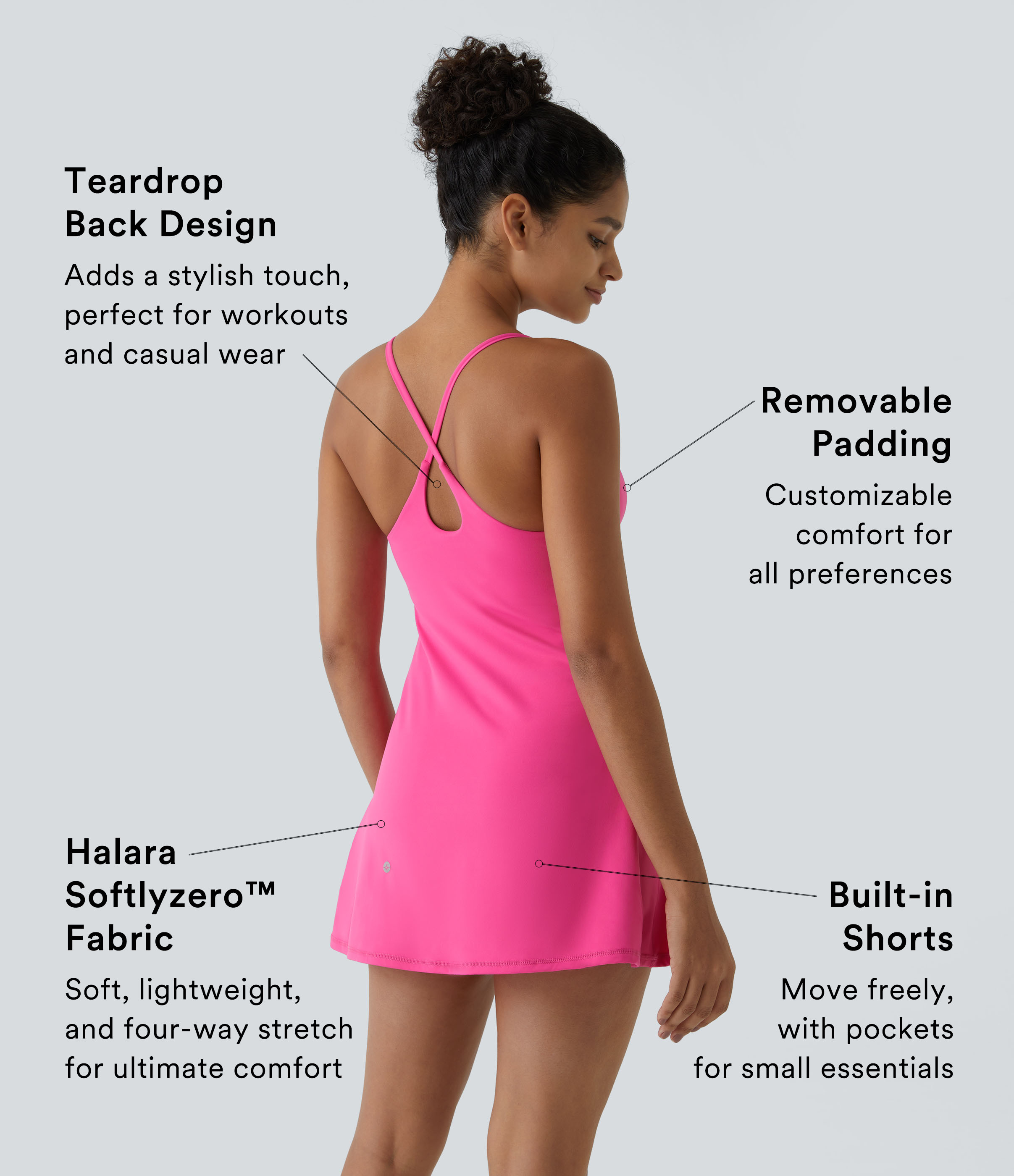 Vibecurve® Open Back Slip-On Sports Dress