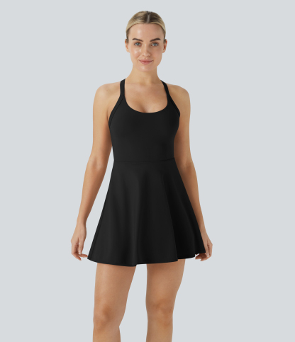 Vibecurve® Backless Twisted Flare Dance Active Dress