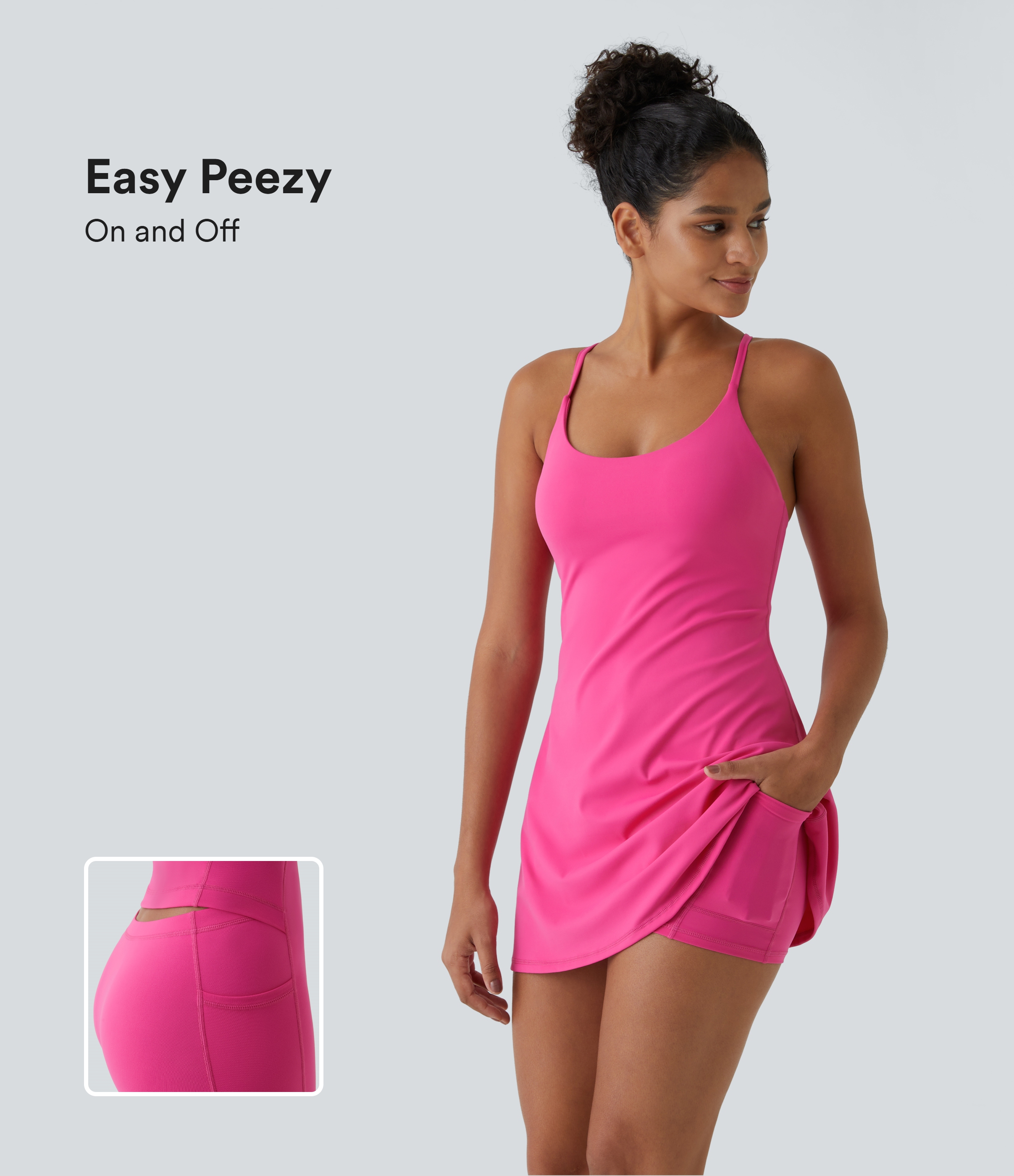 Vibecurve® Open Back Slip-On Sports Dress