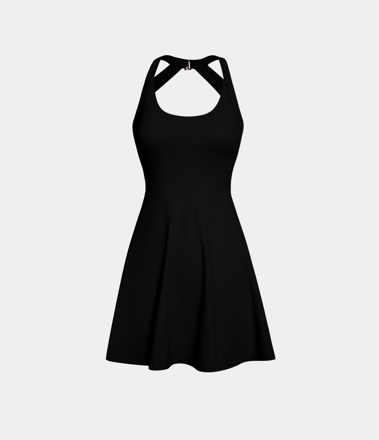 Vibecurve® Backless Twisted Flare Dance Active Dress